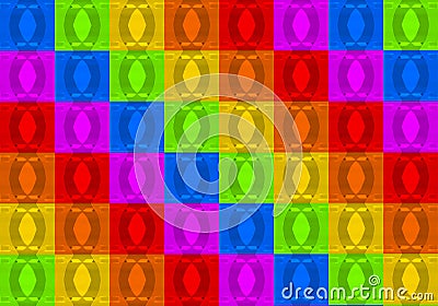 3d rendering. vintage lgbt rainbow color design abstract shape pattern art wall background. Stock Photo