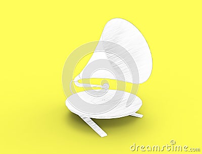 3D rendering of a vintage record player isolated in studio background. Stock Photo