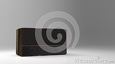 3d rendering vintage style digital radio with nice background co Stock Photo