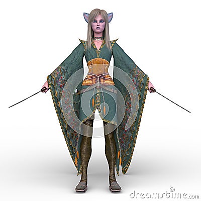 3D rendering of a vixen fencer Stock Photo