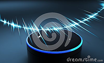 3d rendering of voice recognition system on blue ground Stock Photo