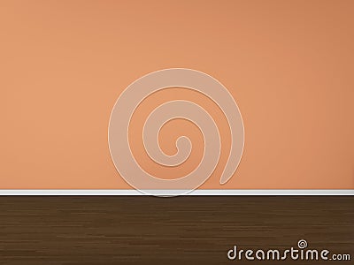 3D Rendering wall and wood floor mock up, illustration interior Cartoon Illustration