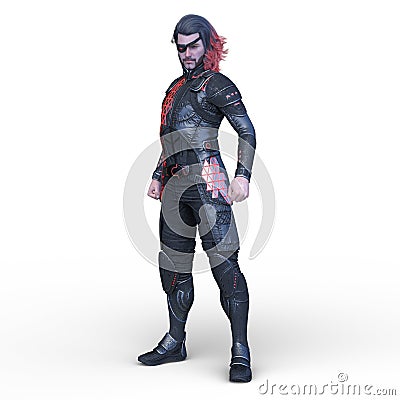 3D rendering of a warrior with an eyepatch Stock Photo