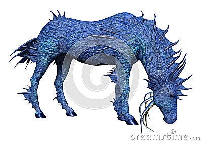 3D Rendering Water Horse on White Stock Photo
