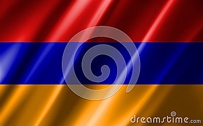 3D rendering of the waving flag Armenia Stock Photo