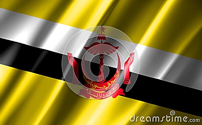 3D rendering of the waving flag Brunei Stock Photo