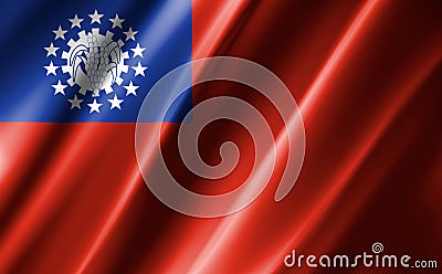 3D rendering of the waving flag Burma Stock Photo