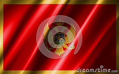 3D rendering of the waving flag Montenegro Stock Photo