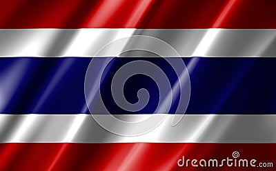 3D rendering of the waving flag Thailand Stock Photo