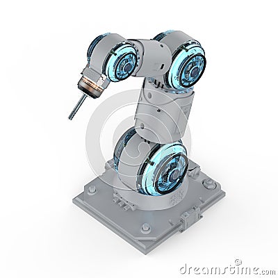 Welder robotic arm Stock Photo