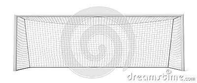 3d rendering of white empty football gates isolated on a white background. Stock Photo