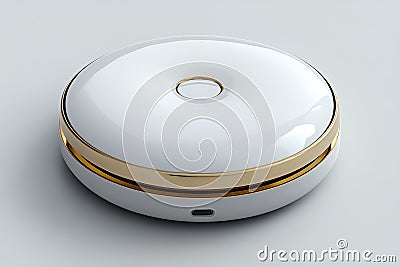 3D rendering of a white enamel pin, showing both front and back views. Mockup of a luxurious hard lapel badge, empty Stock Photo
