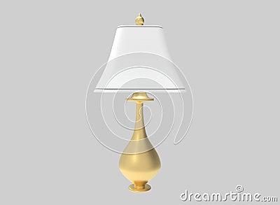 3d rendering. White and gold Lamp isolated on gray background with clipping path Stock Photo