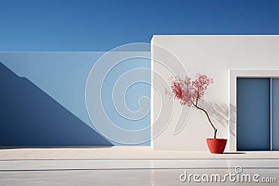 3D rendering of a white room Stock Photo