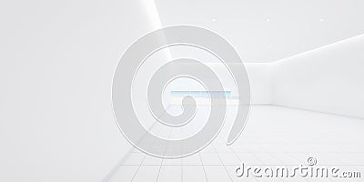 3d rendering of white tile floor for background Stock Photo