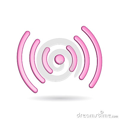 3d rendering wifi radio signal icon. Illustration with shadow isolated on white Stock Photo