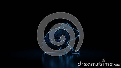 3d rendering wireframe neon glowing symbol of frog on black background with reflection Stock Photo