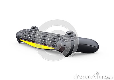 3d rendering wireless joystick with keyboard included isolated on white background with shadow Stock Photo