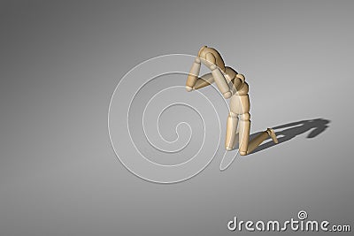 3D rendering wooden dummy Stock Photo