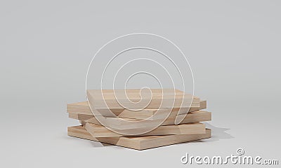 3D rendering. Wooden plank isolated on white background. Stock Photo