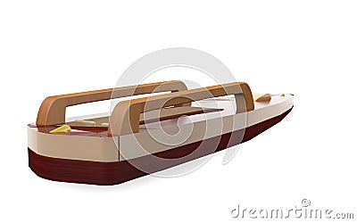 3D rendering wooden toy boat Stock Photo