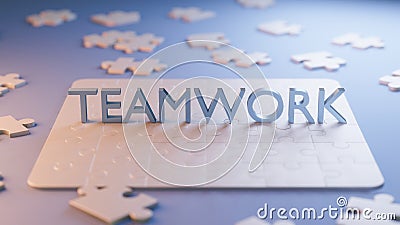 3d rendering The word teamwork Stock Photo