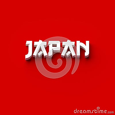 3D RENDERING WORDS `JAPAN` Stock Photo