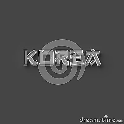 3D RENDERING WORDS `KOREA` Stock Photo