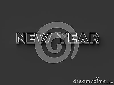 3D RENDERING WORDS `NEW YEAR` Stock Photo