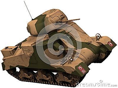 3d Rendering of a World War 2 era M3 Grant Tank Stock Photo