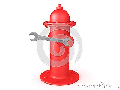 3D Rendering of wrench used on fire hydrant Stock Photo