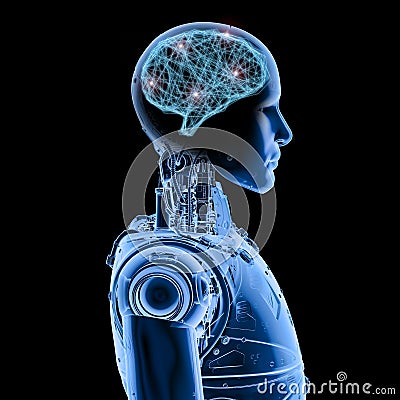 X-ray robot with ai brain Stock Photo