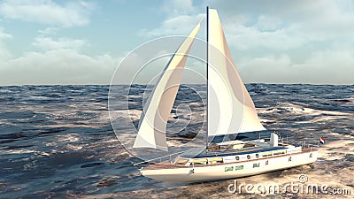 3D rendering of a yacht Stock Photo