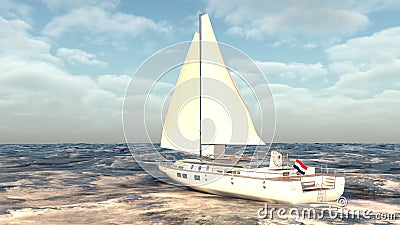 3D rendering of a yacht Stock Photo