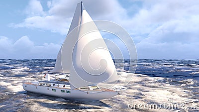 3D rendering of a yacht Stock Photo