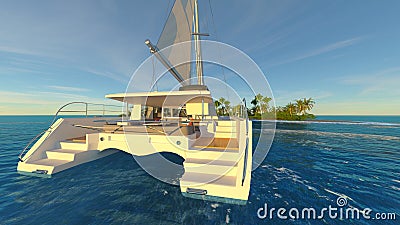 3D rendering of a yacht Stock Photo