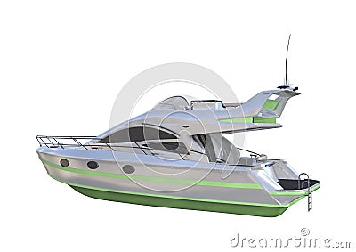 3D Rendering Yacht on White Stock Photo