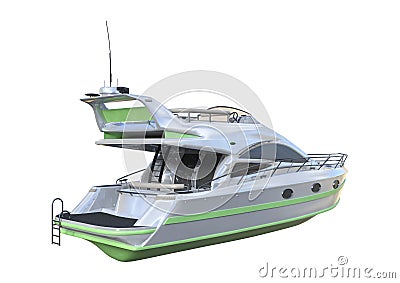 3D Rendering Yacht on White Stock Photo