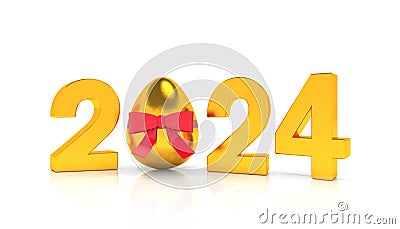 3d rendering of the year 2024 in gold Stock Photo
