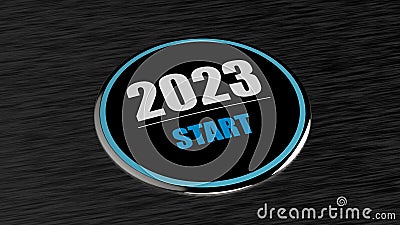 3d rendering of 2023 year start BTN Stock Photo