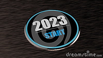 3d rendering of 2023 year start BTN Stock Photo