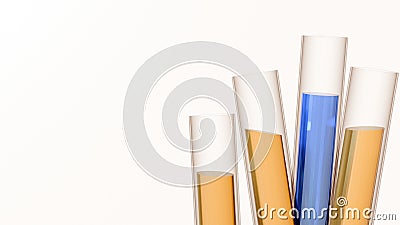 yellow liquid inside of test tubes Stock Photo