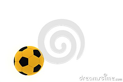3d rendering yellow soccer ball on white background, 3d illustration Cartoon Illustration