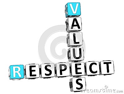 3D Respect Values Crossword Stock Photo