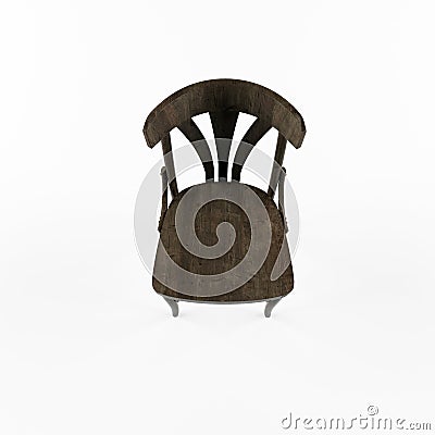 3 D retro chair top view Stock Photo