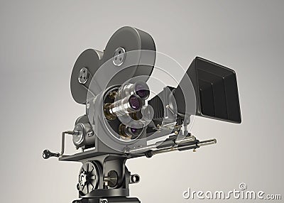 3d Retro cinema camera Stock Photo