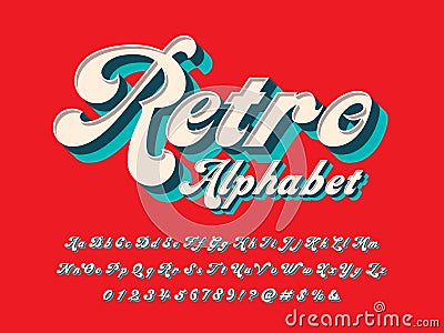 3d retro font Vector Illustration