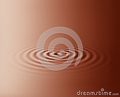 3D ripple, animated and VFX of brown waves and circular lines in liquid copy space. Texture, movement or motion in a Stock Photo