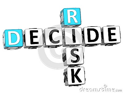 3D Risk Decide Crossword Stock Photo