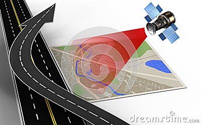 3d road arrow Cartoon Illustration